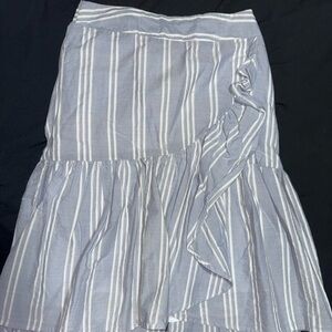 a new day Asymmetrical Striped Skirt - Blue and White